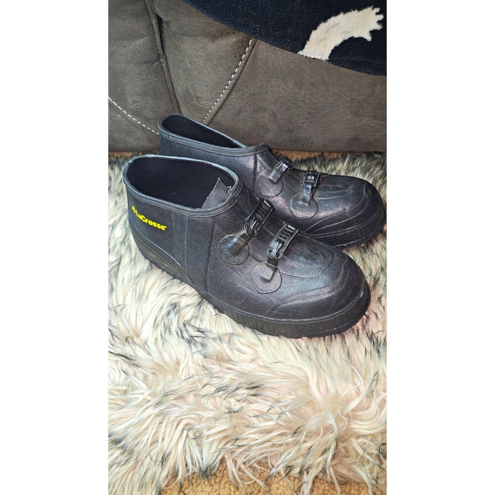 LaCrosse Black Rubber Overshoe Galoshes Slip-On Buckle Closures Size 10